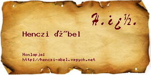 Henczi Ábel névjegykártya